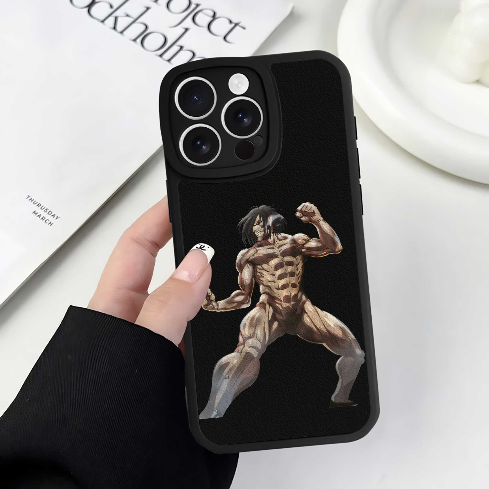 （画像用） 進撃の巨人 Attack on Titan 【iPhone 16シリーズ対応】シリコンスマホケース（レザー調） 材質：シリコン